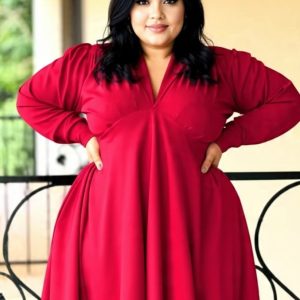 DLB-LONG SLEEVE FLOWY DRESS