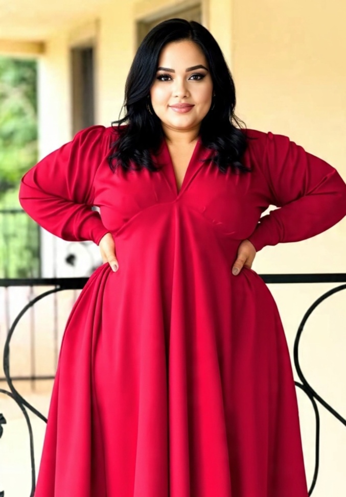 DLB-LONG SLEEVE FLOWY DRESS