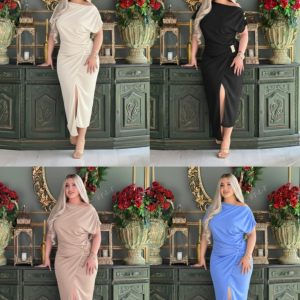 DLB-SATIN SLIT DRESS