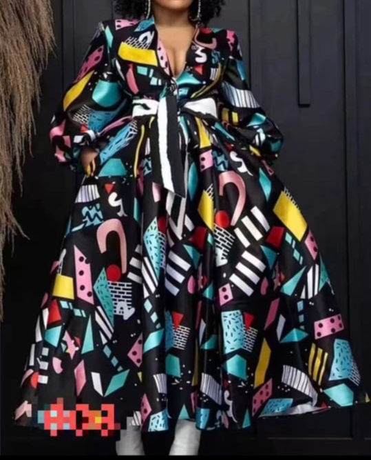DLB-ELEGANT MULTICOLOR FLOWY DRESS